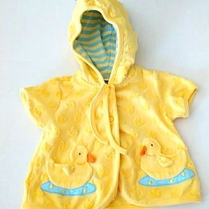 LE Top Baby BathRobe SZ 3 Months Yellow with baby ducks